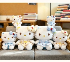 新款草莓田园kt猫毛绒公仔玩偶蝴蝶结可爱生日送礼网红猫咪批发