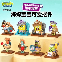 （Officially Licensed ）6PCS/SET SpongeBob SquarePants Cartoon Surprise Blind Box Anime Figure Toy