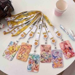 宝可梦小精灵卡通学生胸卡套长绳挂脖羊城通卡防丢门禁卡八达通套