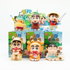 夏日大作战小新盲盒手办卡通潮玩公仔玩偶扭蛋娃娃机车载桌面摆件