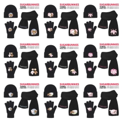 9 Styles Sanrio Sugarbunnies Cartoon Cap Anime Knitted Hat +Glove +Scarf Set