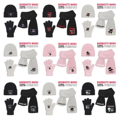 9 Styles Sanrio BADBADTZ-MARU Cartoon Cap Anime Knitted Hat +Glove +Scarf Set