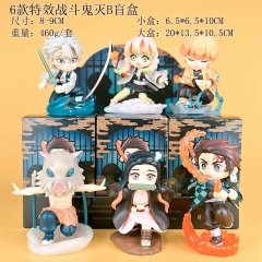 6PCS/SET 8-9cm Demon Slayer: Kimetsu no Yaiba Cartoon Surprise Blind Box Anime PVC Figure Toy