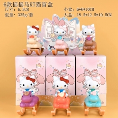 6PCS/SET  6.5cm Hello Kitty Cartoon Surprise Blind Box Anime PVC Figure Toy