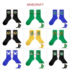 10 Styles Minecraft Cartoon Anime Long Socks
