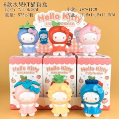 6PCS/SET  7.5-8.5cm Hello Kitty Cartoon Surprise Blind Box Anime PVC Figure Toy