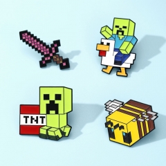 我的世界Minecraft 合金胸针钻石剑游戏周边衣饰书包装饰珐琅徽章