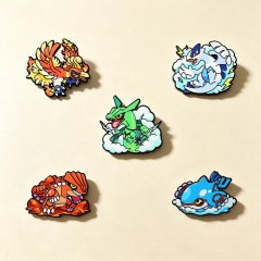 日系卡通神兽合金胸针飞龙火焰鸟海洋怪兽背包装饰品滴油金属徽章
