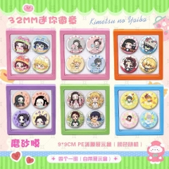 32mm 17 Styles Demon Slayer: Kimetsu no Yaiba Cartoon Pin Anime Tinplate Brooch