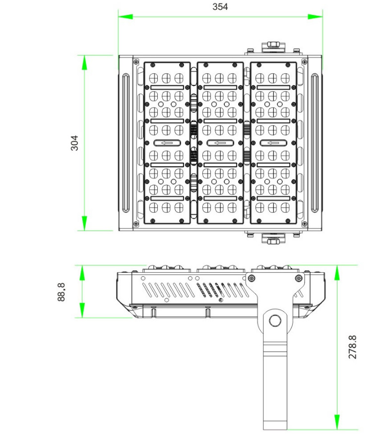 150w-led-tunnel-light-size