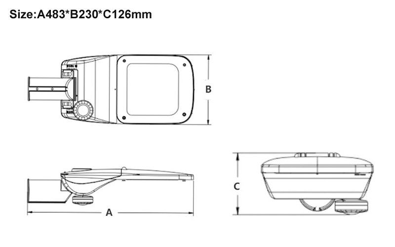 50w-cap-led-street-light-size