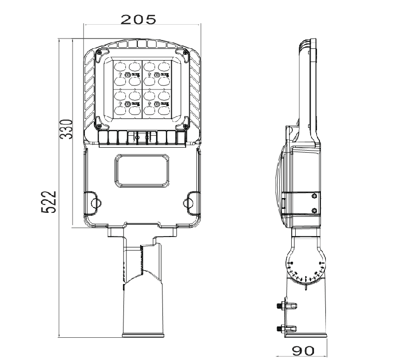 50w-led-parking-lot-light-size