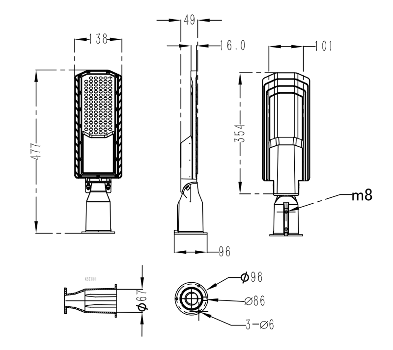 50w-slim-led-street-light-size