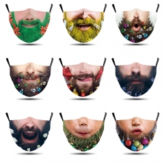 2021 New 3D Bearded Christmas Various Fancy Face Masks