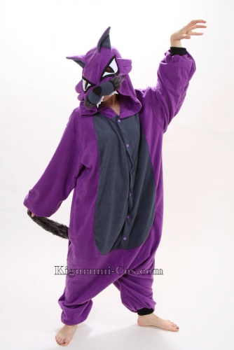 Kigurumi Onesies Purple Wolf Costumes Pajamas