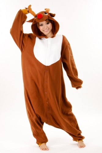 Brown And Golden Reindeer Kigurumi Onesies Costumes