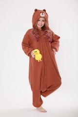 Line town Brown Bear And Cony Kigurumi Animal Onesies Costumes