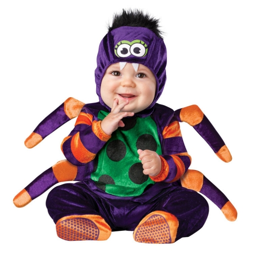 Purple Spiders And Bats Toddler Romper Costumes