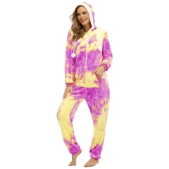 Ladies Christmas Onesie Pajamas Colours Tie-dyed