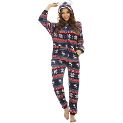 Pajama Onesie Christmas Deer and Snowflake Costume