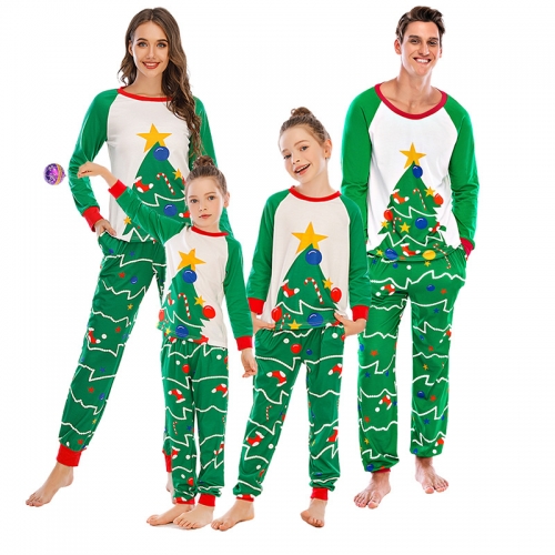 Family Pajamas Christmas Trees Sleepwear Cotton Suit
