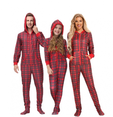 Family Christmas Cheap Pajamas Red Plaid Onesies