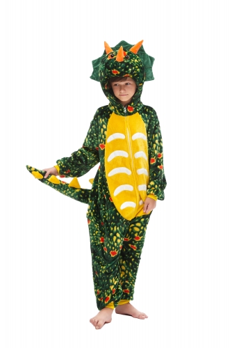 Triceratops Green Kids Kigurumi Onesies Pajama