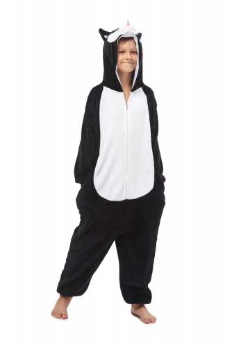 Husky gray and black Kids Kigurumi Onesies Pajama