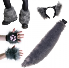 Full Tail - Harige or Hoofdband Animal Ear & Tail Set