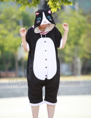 Summer Black cat Onesies Cotton Short Sleeves Kigurumi