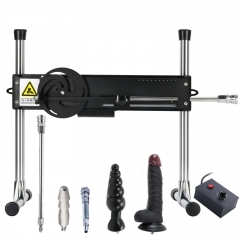 Jessky Machine sexuelle Premium Vac-u-Lock à connecteur flexible avec tige d'extension et deux gros godes