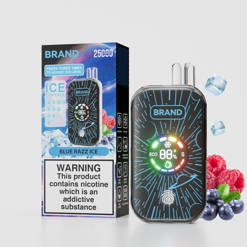 Fucig Ict25000 Ice Control Touch Screen  Disposable Vape 2% Nic Puffs Rechargebale Full Color Screen Display Ecigarette Blue Razz Ice