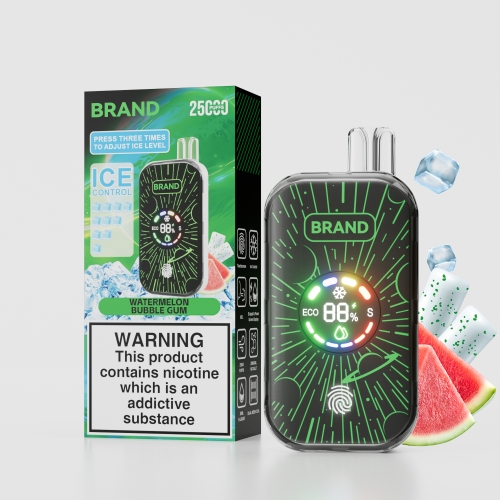 Fucig Ict25000 Ice Control Touch Screen  Disposable Vape 2% Nic Puffs Rechargebale Full Color Screen Display Ecigarette  Watermelon Bubble Gum