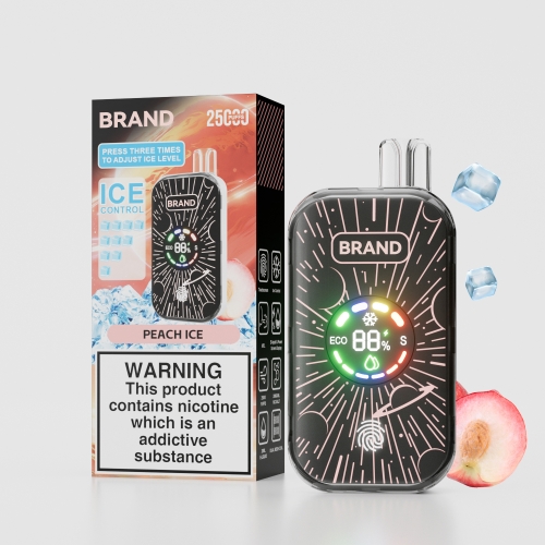 Fucig Peach Ice Ict25000 Ice Control Disposable Vape 2% Nic Puffs Rechargebale Full Color Screen Display Ecigarette