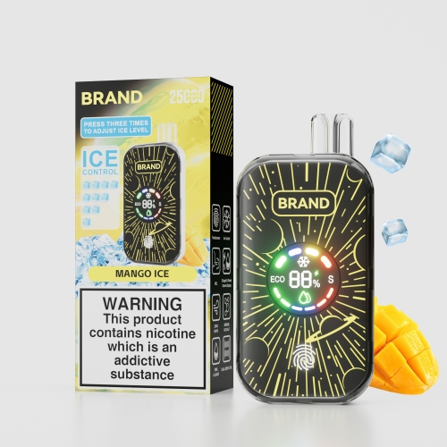 Fucig Ict25000 Ice Control Touch Screen  Disposable Vape 2% Nic Puffs Rechargebale Full Color Screen Display Ecigarette  Mango Ice
