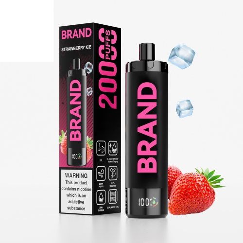 Strawberry Ice Disposable Rechargeable DTL Vape With & Dual Mesh Coil Screen Display  Device FUCIG C20000