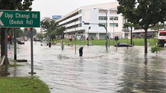 新加坡发大水，今天你是游泳去上班的吗？