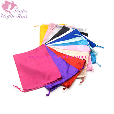 Colorful Wig Silk Wrap Bag Women Extension Packaging Satin Silk Hair Bag 18*30cm