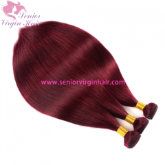 Brazilian Hair 99J Burgundy Human Hair Weave Colorful Bundles Body Wave Silky Straight