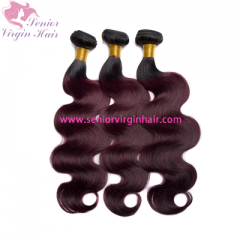 1B/99J Brazilian Hair Weave Bundles Ombre Dark Root Human Hair Bundles