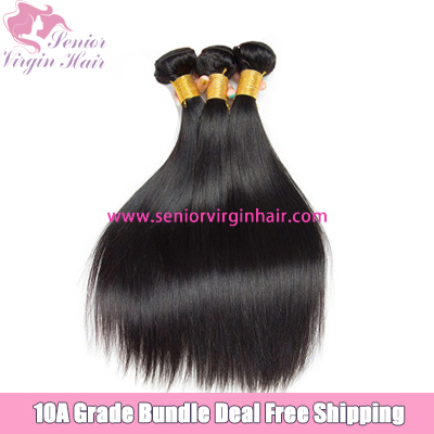 Senior Virgin Hair Free Shipping 3 Bundles Deal 10A Grade Mink Silky Straight Hair Unprocessed Human Hair Extension