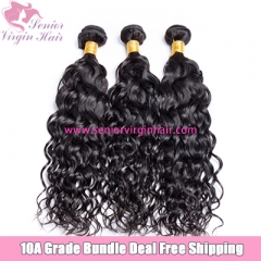 Senior Virgin Hair Free Shipping Bundle Deal Brazilian Water Wave Hair Extensions Raw Virgin Hair Unprocessed