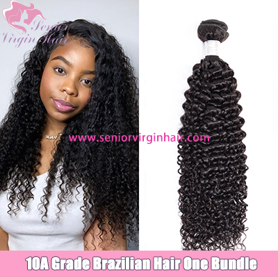 Senior Virgin Hair Natural Color 10A Brazilian Hair Curly Wave