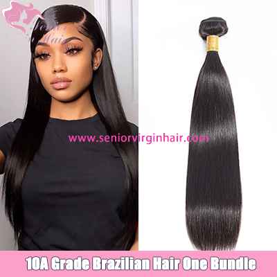 10A Brazilian Silky Straight 1B Color Natural Black Color 100% Virgin Human Hair