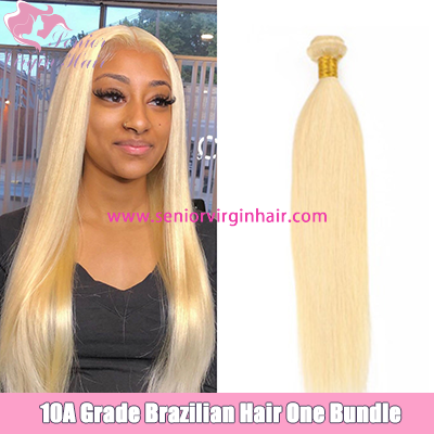 Senior Hair 10A Grade Brazilian Blonde #613 Silky Straight Bundles 100% Human Hair