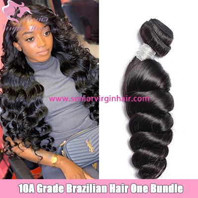 Senior Virgin Hair Brazilian Loose Wave Bundles 100% Virgin Human Hair Weave Unprocessed