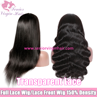Transparent Lace Human Hair Wig Pre Plucked Hairline Full Lace Wig Lace Front Wig