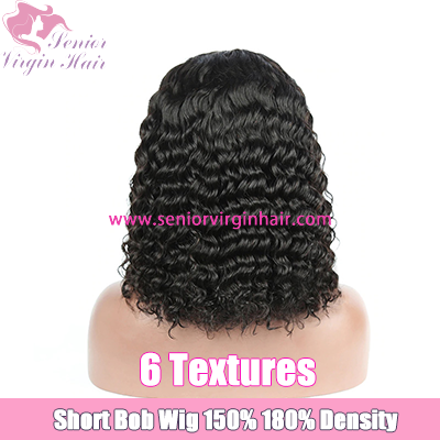 Wholesale Lace Front Wig Curly Short Bob Wigs PrePlucked Lace Wig With Baby Hair Brazilian Hair Wig Human Hair Water Wave Deep Wave