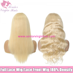 Platinum Blonde #613 Wig 100% Human Hair Full Lace Wig Lace Front Wig