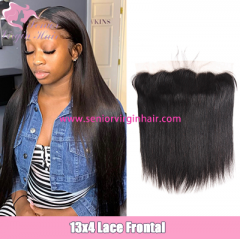 Brazilian Hair Silky Straight 13x4 Lace Frontal Preplucked Baby Hair Human Hair Extensions